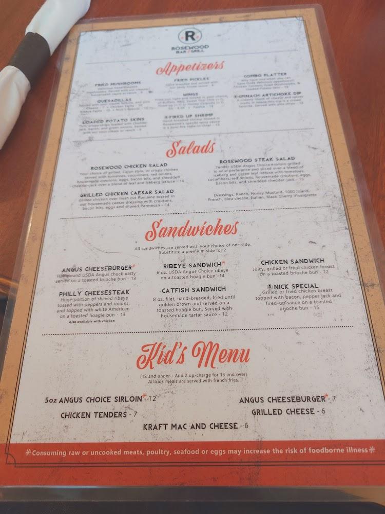 Rosewood Bar and Grill LLC Menu image 3